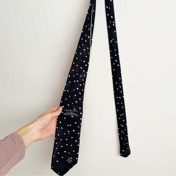 Vintage Looney Tunes Christmas Tie Black Cartoons Daffy Tweetie Bugs Taz Santa - Picture 6 of 8